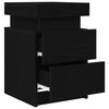 vidaXL Bedside Cabinet with Drawer Black Oak 13.78 x 15.35 x 21.65 in