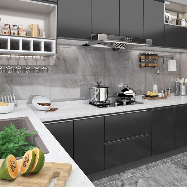 vidaXL Furniture Film Black PVC 197 x 35.4 in Waterproof materials