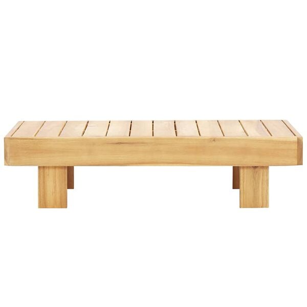 vidaXL Coffee Table Teak look Solid acacia wood 39.4x23.6x9.8 in Durable
