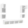 vidaXL TV Wall Unit Set of 8 White Engineered wood, glass Multiple sizes