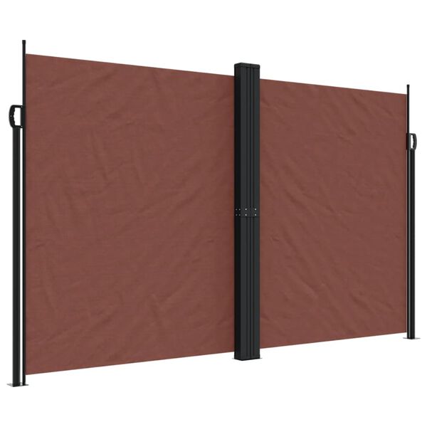 vidaXL Retractable Side Awning Brown 100% polyester with PU coating, Steel