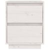 vidaXL Bedside Cabinet Set of 2 White Solid Pine Wood