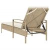 vidaXL Sun Lounger Beige PE Rattan Standard Multi-Position Backrest