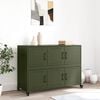 vidaXL Sideboard Olive Green 39.6"x15.4"x28.3" Steel