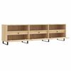 vidaXL TV Cabinet Sonoma Oak Engineered Wood, Iron 59.1 x 11.8 x 17.5 in