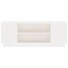 vidaXL TV Cabinet White Solid Pine Wood 43.3 in TV Cabinet Rectangular