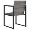 vidaXL Outdoor Dining Set Gray Poly Rattan 7 Piece Removable Covers