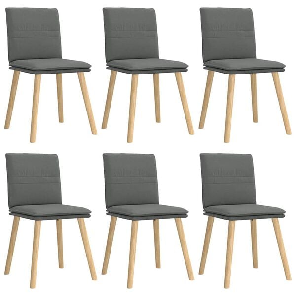 vidaXL Dining Chair Set of 6 Dark Gray