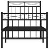vidaXL Metal Bed Frame without Mattress with Footboard Black 29.5"x74.8"