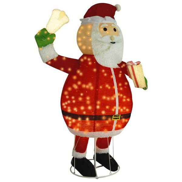 vidaXL Santa Figure Red Polyester, Steel Large Decorative Inlays