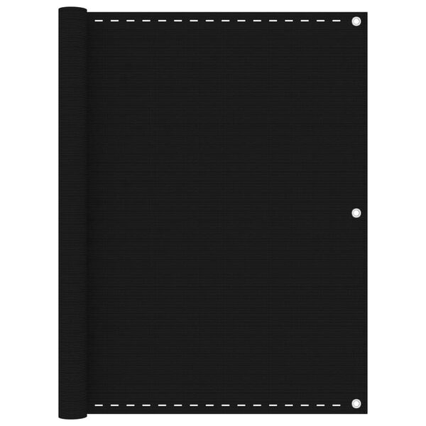 vidaXL Balcony Screen Black 47.2x196.9" HDPE