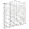 vidaXL Gabion Basket Set of 5 Silver Galvanized iron Large