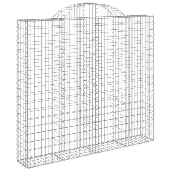 vidaXL Gabion Basket Set of 5 Silver Galvanized iron Large