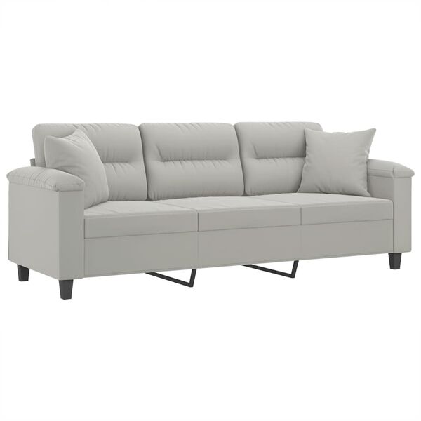 vidaXL 3-seater Sofa Light gray