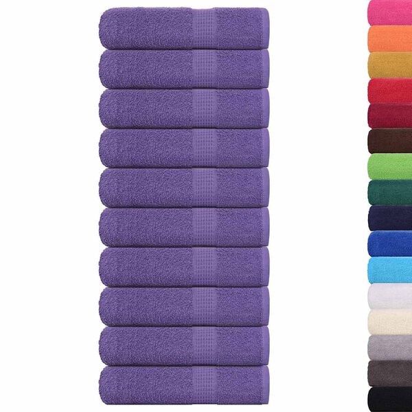 vidaXL Hand Towel Set of 10 Purple 100% Cotton 19.7 x 39.4 in