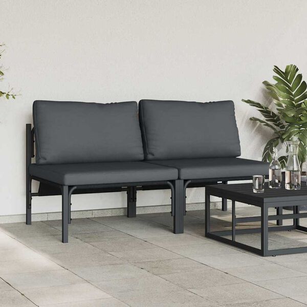 vidaXL Outdoor Furniture 2 pcs Anthracite 31.50 x 31.50 x 27.95 in