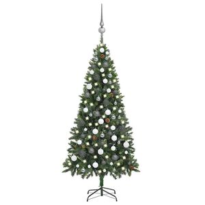 vidaXL Artificial Pre-lit Christmas Tree with Ball Set Pine Cones 70.9"