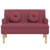 vidaXL Bench Wine Red Fabric (100% polyester), Plywood, Solid Rubber Wood