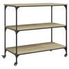 vidaXL Kitchen Trolley Sonoma Oak 40.2"x19.7"x37.4" Engineered Wood