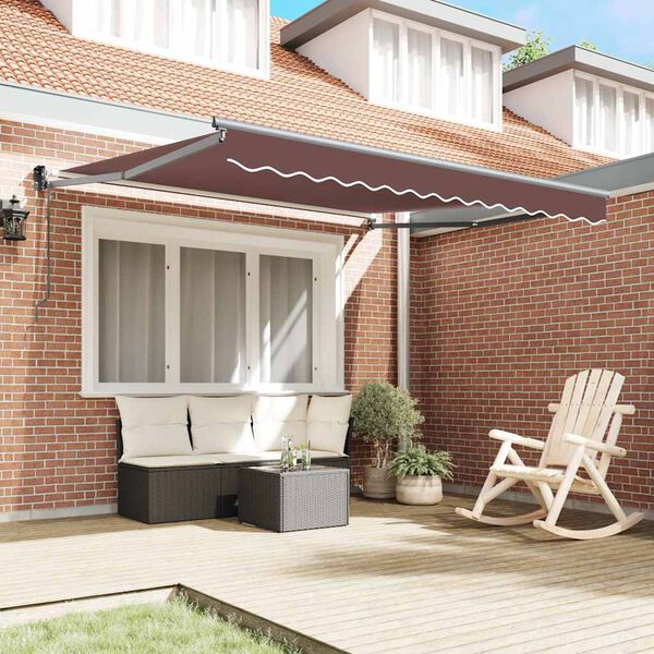 vidaXL Automatic Retractable Awning Brown 118.1x98.4"