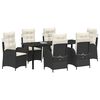 vidaXL Garden Dining Set with Cushion 7 pcs Black Poly Rattan