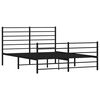 vidaXL Bed Frame Black Powder-Coated Steel Double Bed Frame
