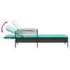 vidaXL Sun lounger Reclining Black 63 x 200 x 81cm poly rattan
