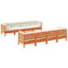vidaXL Garden Sofa Set Wax brown, Cream Solid pine wood, Oxford fabric