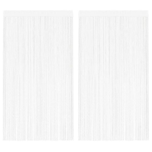 vidaXL String Curtains 2 pcs 55.1x98.4" White