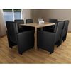 vidaXL Dining Chair Pack of 6 Black Polyurethane Standard Ergonomic