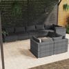 vidaXL Garden Lounge Set Grey with Anthracite cushions