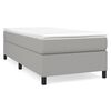 vidaXL Box Spring Bed with Mattress Light Gray 39.4"x74.8" Twin Fabric