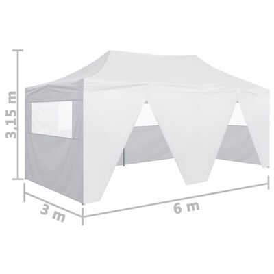 vidaXL Professional Folding Party Tent with 4 Sidewalls 118.1"x236.2" Steel White