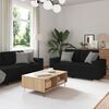 vidaXL Sofa 3 pcs Black Linen-blend Fabric