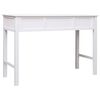 vidaXL Desk White Solid Paulownia wood and Solid Poplar wood Medium Desk