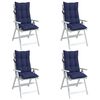 vidaXL Highback Chair Cushion Set of 4 Navy Blue