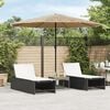 vidaXL Garden Parasol Brown 100% Polyester, Powder-Coated Steel, Straw