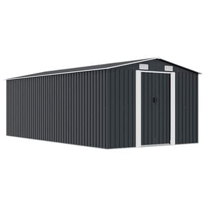 vidaXL Garden Shed Anthracite Galvanized Steel Large Garden Shed