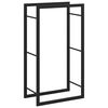 vidaXL Firewood Rack Matt Black 19.7"x11"x37" Steel