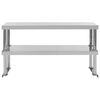 vidaXL 2-Tier Work Table Overshelf 47.2"x11.8"x25.6" Stainless Steel