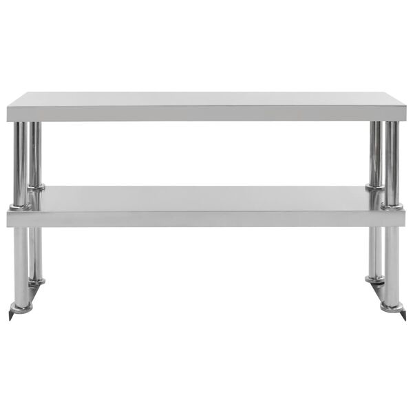 vidaXL 2-Tier Work Table Overshelf 47.2"x11.8"x25.6" Stainless Steel