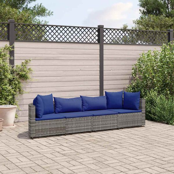 vidaXL Patio Sofa Set Set of 4 Gray