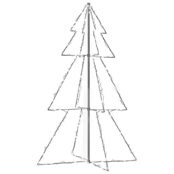 vidaXL Christmas Cone Tree Cold white Metal 38.6 x 59.1 in