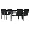vidaXL Garden Dining Set Black, Dark Grey