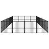 vidaXL Dog Kennel Black Powder-coated Steel Large Durable Dog Kennel