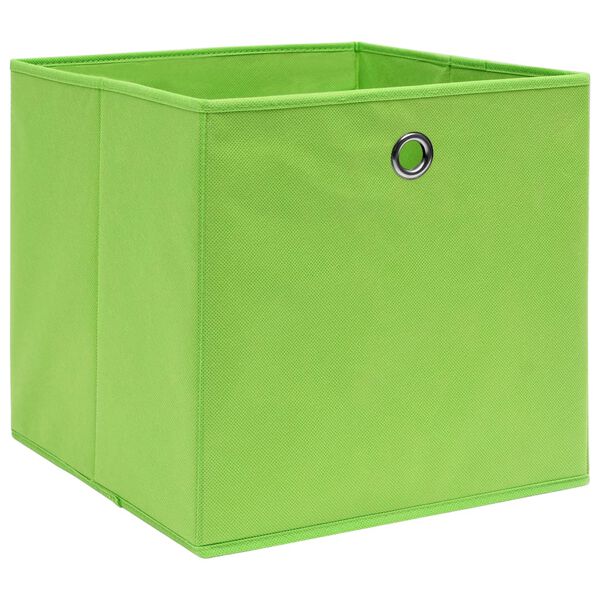vidaXL Storage Box Set of 4 Green Non-woven fabric (100% polyester)