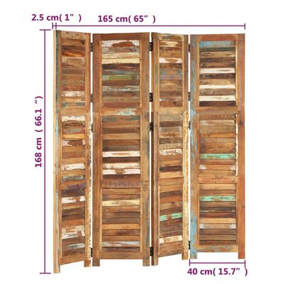 vidaXL Room Divider 66.1" Solid Wood Reclaimed