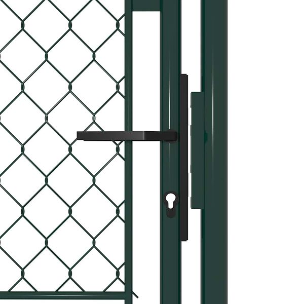 vidaXL Garden Gate Steel 39.4x78.7" Green