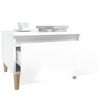 vidaXL Side Table High gloss white Engineered wood, solid eucalyptus wood