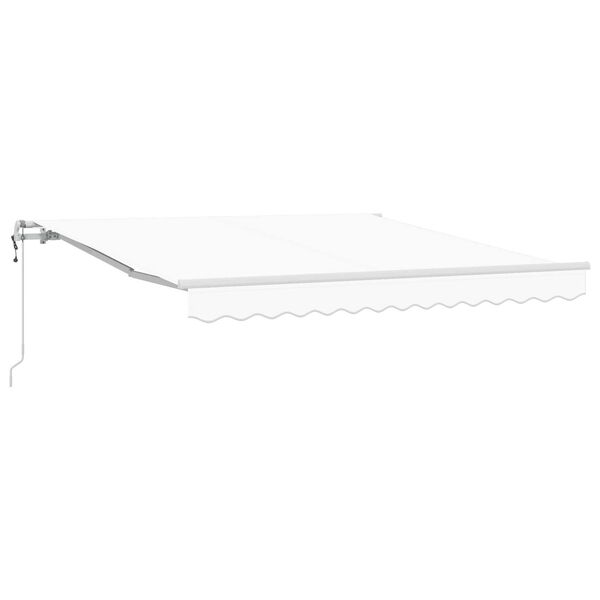 vidaXL Retractable Awning White 118.11 x 98.43 in Fabric and Steel